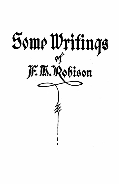 Some Writings of F. H. Robison
