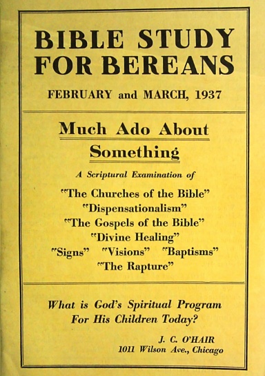 Bible Study for Bereans: February and March 1937